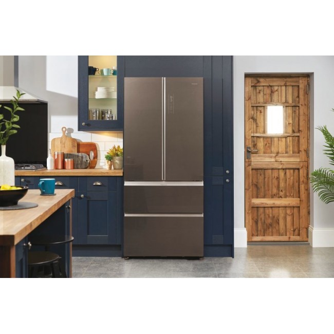 Haier FD 83 Serie 7 HB18FGSAAA Fridge-freezer, double-opening 539 l E Silver, Titanium
