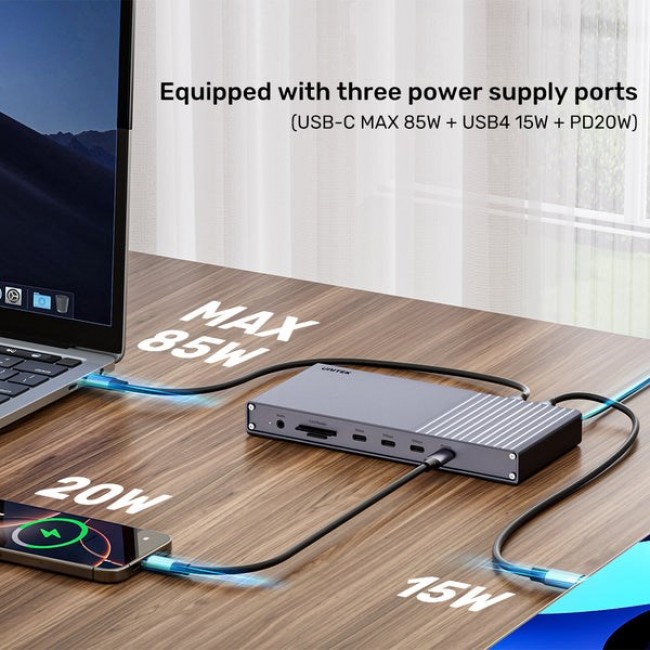 UNITEK D1117AGY01-EU laptop dock/port replicator Wired & Wireless USB4 Grey UNITEK D1117AGY01-EU laptop dock/port replicator Wired & Wireless USB4 Grey