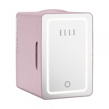 ELLE Home ESDAFX08PUEU 8L Mini Fridge with LED Makeup Mirror Purple
