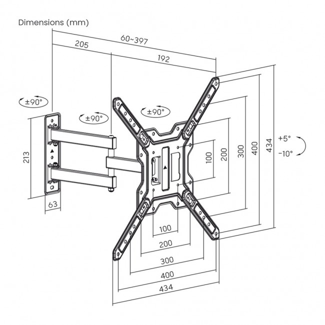 Maclean TV or Monitor Mount / Bracket, max. 23 65