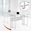 Maclean Folding Desk/Table, White, Mobile, 100x73 cm, max. 50 kg, Corner, L-Shaped, MC-126 L/W
