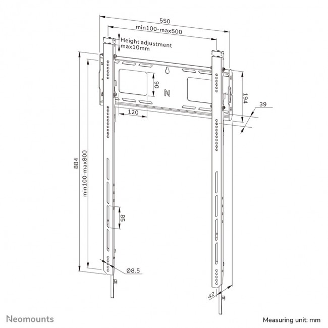 Neomounts WL30-750BL18P Heavy duty wall mount 50-98