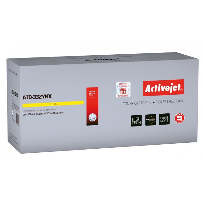 Activejet ATO-332YNX toner (replacement for OKI 46508709 Supreme 3000 pages yellow) Activejet ATO-332YNX toner (replacement for OKI 46508709 Supreme 3000 pages yellow)