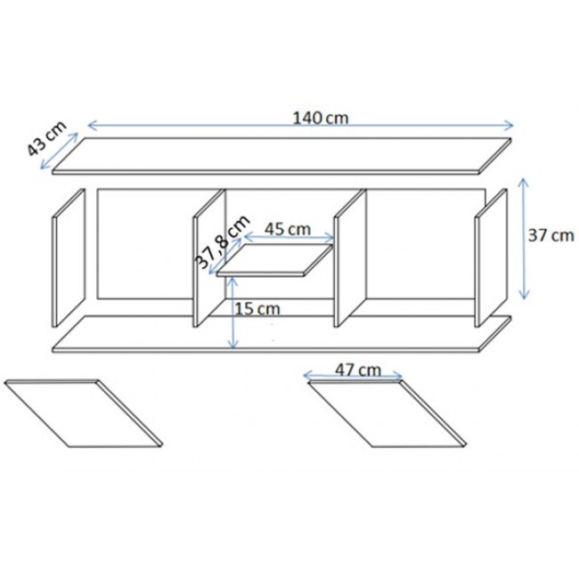 Cama SOHO TV cabinet 140x43x37 cashmere + black Cama SOHO TV cabinet 140x43x37 cashmere + black