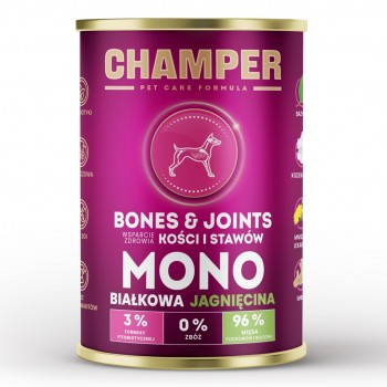 CHAMPER Bones & Joints Monoprotein Lamb - wet dog food - 400g