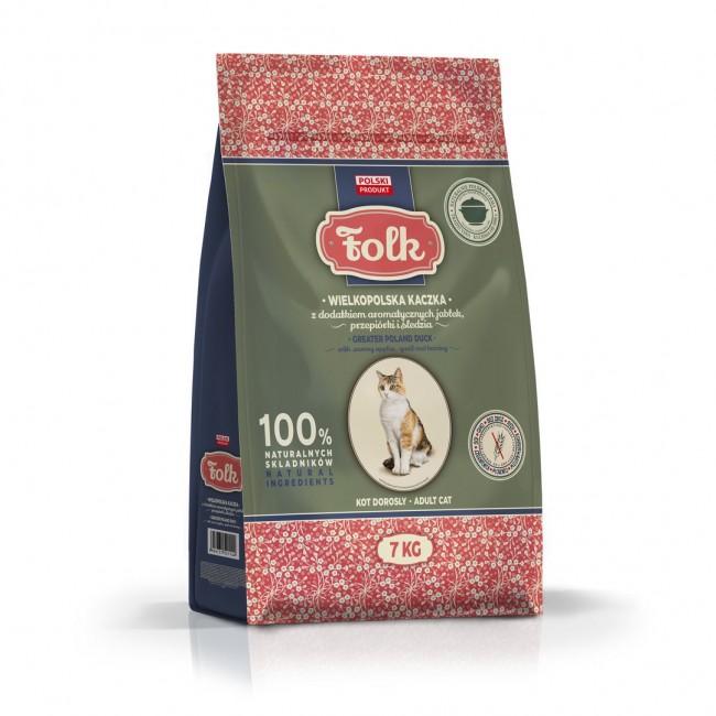 FOLK Greater poland style duck with apples, quail & herring - dry cat food - 7kg