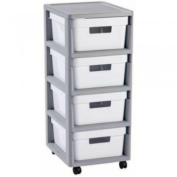 Curver Infinity 4 x 10 L roulettes avec Quatre tiroirs roulettes Chariot d'appoint