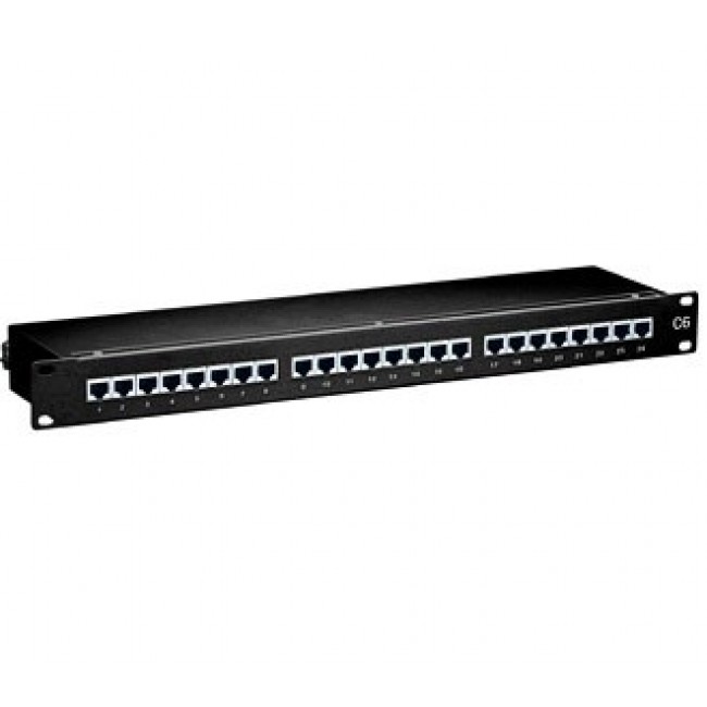 Equip 24-Port Cat.6 Shielded Patch Panel, Black