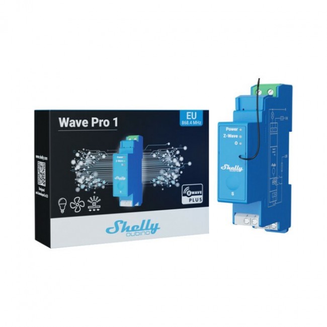 Shelly Qubino Wave Pro 1 electrical relay Blue Shelly Qubino Wave Pro 1 electrical relay Blue