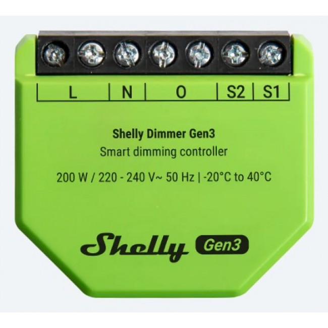 Shelly Dimmer Gen3 Built-in Black, Lime Shelly Dimmer Gen3 Built-in Black, Lime