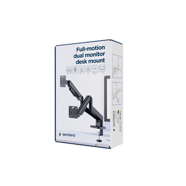 Gembird MA-DA2-06 Desk mounted adjustable double monitor arm 17 Gembird MA-DA2-06 Desk mounted adjustable double monitor arm 17