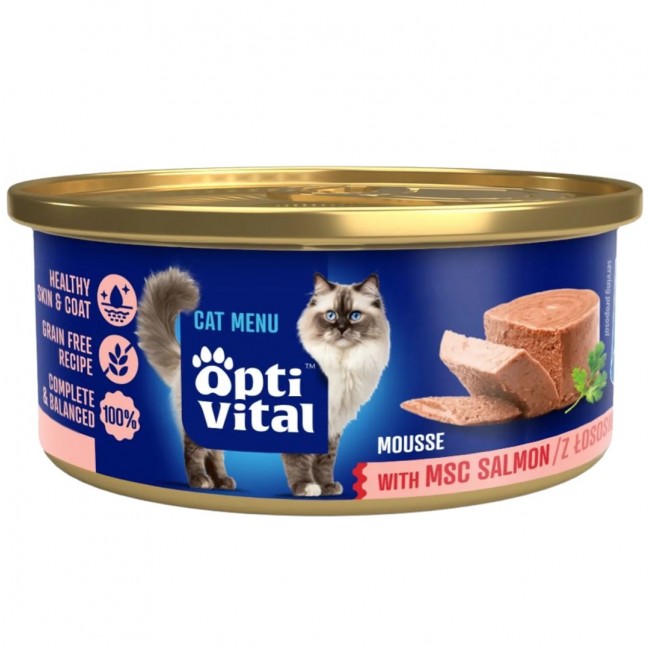 OPTIVITAL Mousse Salmon - wet cat food - 85g