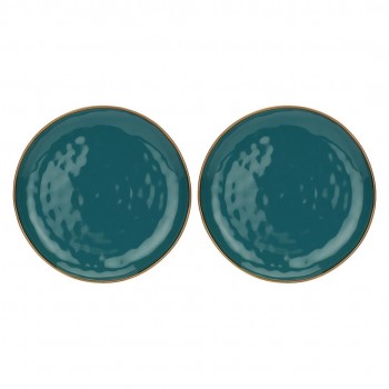 Set of 2 round platters Concerto Ottanio - Blue-green, 32 cm