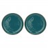 Set of 2 round platters Concerto Ottanio - Blue-green, 32 cm