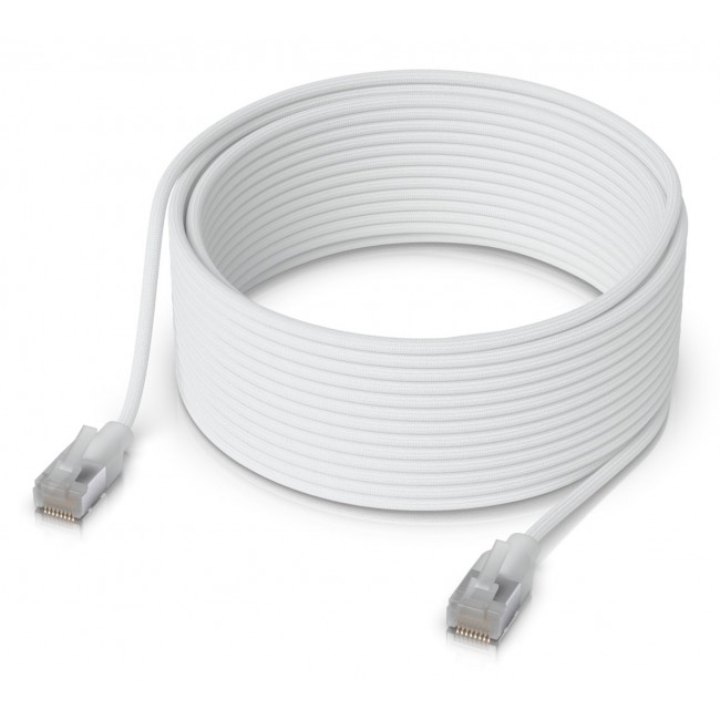 Ubiquiti UACC-Cable-Patch-EL-C6A-15M-W networking cable Translucent, White Cat6a