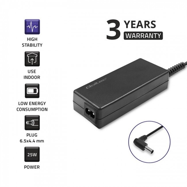 Qoltec 51774 Power adapter for LG monitor 25W | 1.3A | 19V | 6.5 * 4.4 + power cable Qoltec 51774 Power adapter for LG monitor 25W | 1.3A | 19V | 6.5 * 4.4 + power cable