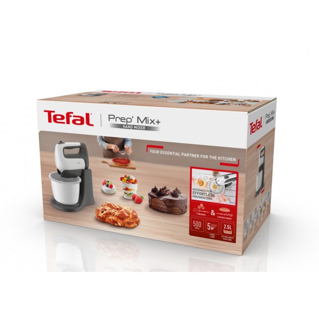 Tefal Prep'Mix+ HT4641 Stand mixer 500 W Grey, White