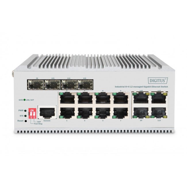 Digitus Industrial 8+4 L2 managed Gigabit Ethernet Switch Digitus Industrial 8+4 L2 managed Gigabit Ethernet Switch