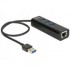 DELOCK USB-HUB 3-Port USB3.0, +1x Gigabit LAN