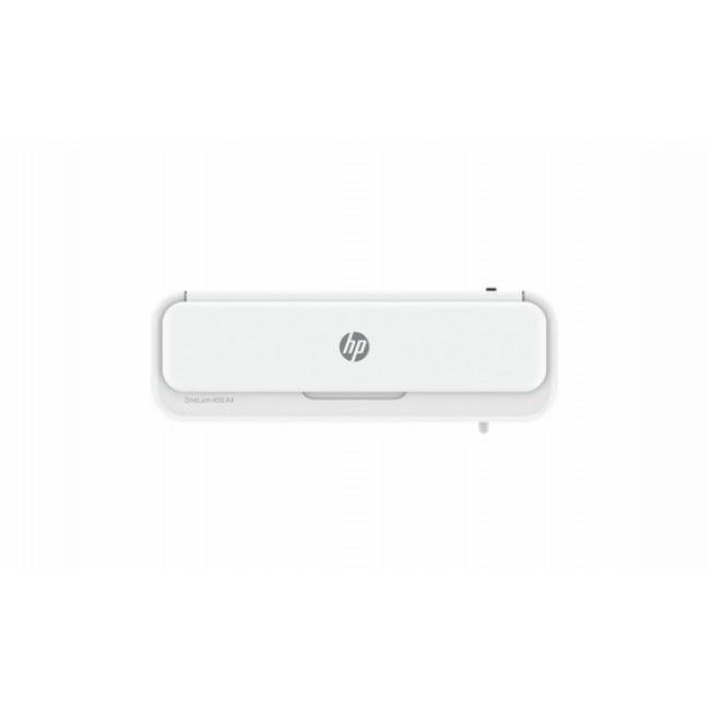 HP ONELAM 400 A4 laminator, Hot/Cold, integrated trimmer, corner rounder, speed 40 cm/min + 15 pouches: 3xA4, 4xA5, 4xA6, 4xB-CARD, white