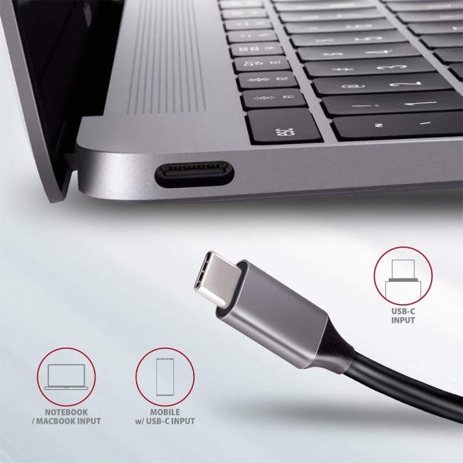 Axagon HMC-5 USB 3.2 Gen 1 hub, 2x USB-A, HDMI, SD/microSD, PD 100W, 20cm USB-C cable