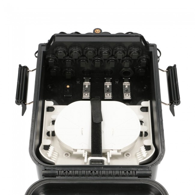 Extralink Fiber optic terminal box Jennifer 16 core, black, with connector Extralink Fiber optic terminal box Jennifer 16 core, black, with connector