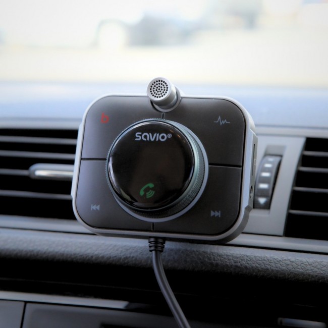Savio TR-14 Transmiter FM z Bluetooth i adowarką PD 87.6 - 107.9 MHz Bluetooth/USB Black Savio TR-14 Transmiter FM z Bluetooth i adowarką PD 87.6 - 107.9 MHz Bluetooth/USB Black