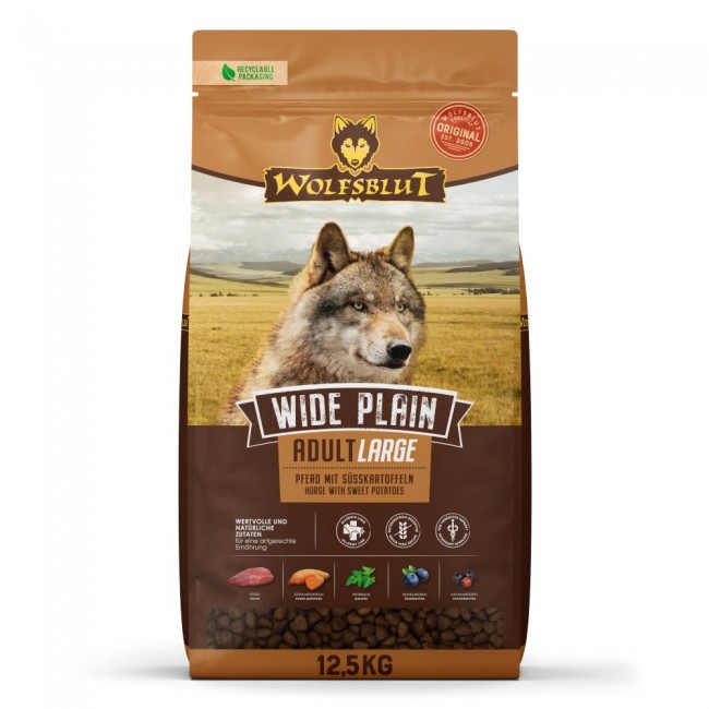 WOLFSBLUT Wide Plain Large Breed Horse with sweet potatoes - dry dog food - 12,5kg