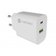 WALL CHARGER NATEC RIBERA 1X USB-A + 1X USB-C 20W WHITE WALL CHARGER NATEC RIBERA 1X USB-A + 1X USB-C 20W WHITE