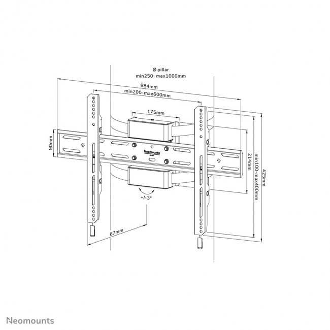 Neomounts WL30S-910BL16 TV pillar mount 40-75 Neomounts WL30S-910BL16 TV pillar mount 40-75