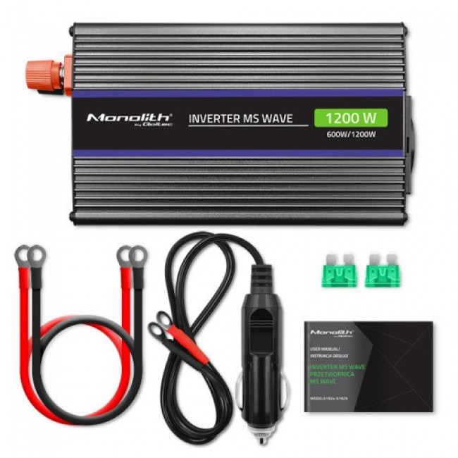Qoltec Monolith power adapter/inverter Auto/Indoor 600 W Black Qoltec Monolith power adapter/inverter Auto/Indoor 600 W Black