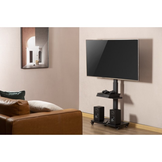 Gembird TVS-75S-02 TV floor stand with caster wheels, 37