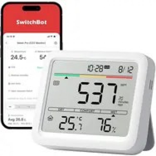 SwitchBot Meter Pro (CO2 Monitor) White LCD Battery
