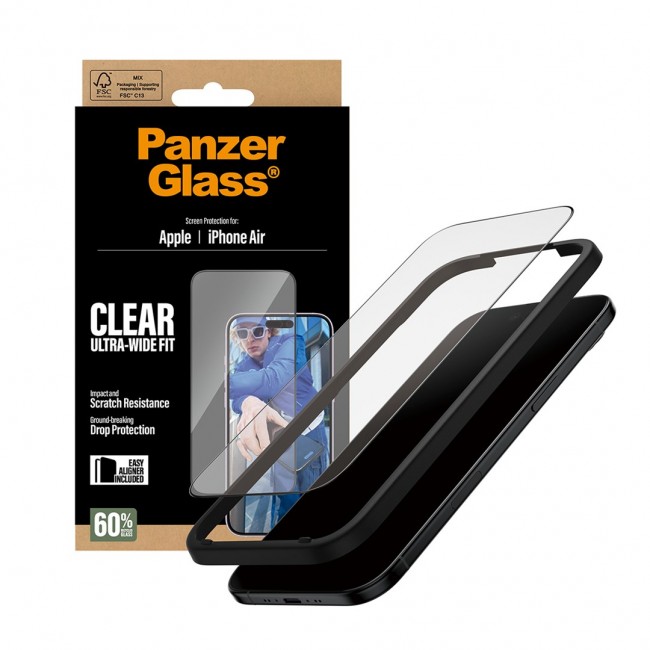 PanzerGlass Screen Protector iPhone Air | Ultra-Wide Fit w. EasyAligner Clear screen protector Apple 1 pc(s) PanzerGlass Screen Protector iPhone Air | Ultra-Wide Fit w. EasyAligner Clear screen protector Apple 1 pc(s)