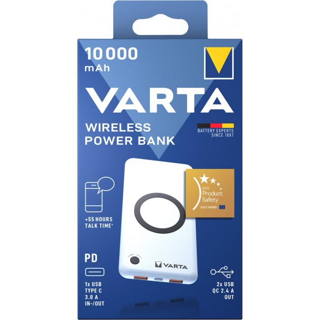 Varta 57913 Lithium Polymer (LiPo) 10000 mAh Wireless charging White