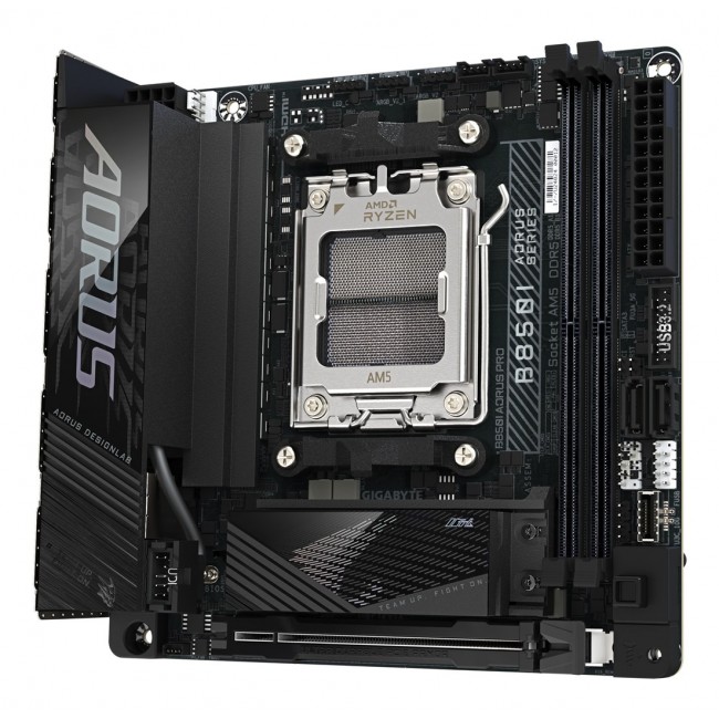 GIGABYTE B850I AORUS PRO Motherboard - AMD Ryzen 9000 Series CPUs, 8+2+1 Phases Digital VRM, up to 8400MHz DDR5 (OC), 1xPCIe 5.0 + 1xPCIe 4.0 M.2, 2.5LAN, WIFI 7, USB 3.2 Gen 2