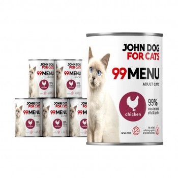 JOHN DOG 99 Menu Chicken - wet cat food - 6 x 400g
