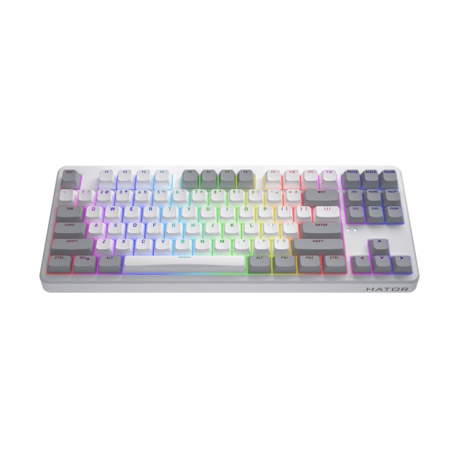 HATOR Rockfall 3 TKL Wireless, white, QMK/VIA, OMA profile white-black keycaps Keyboard - linear mechanical hotswap switches - US - ANSI Layout