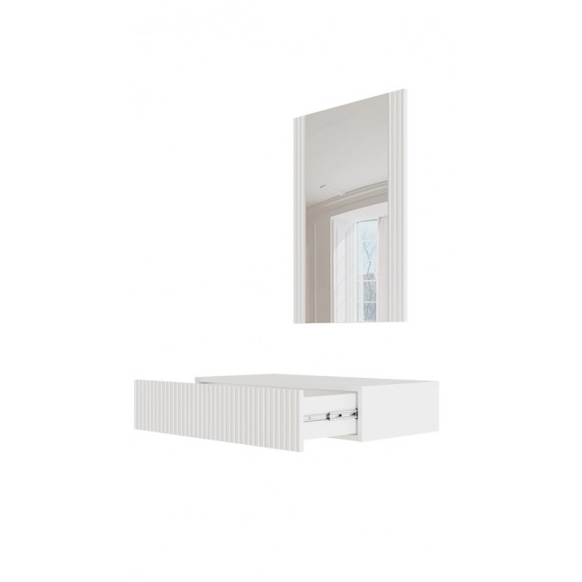 Dressing table with mirror PAFOS 80x41.6x100 white matte