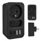Maclean current socket x2 + 4xUSB, splitter with 2 sockets, 2xUSB A, 2xUSB C PD 20W, 1x16A + 1x6A, MCE249 F/B