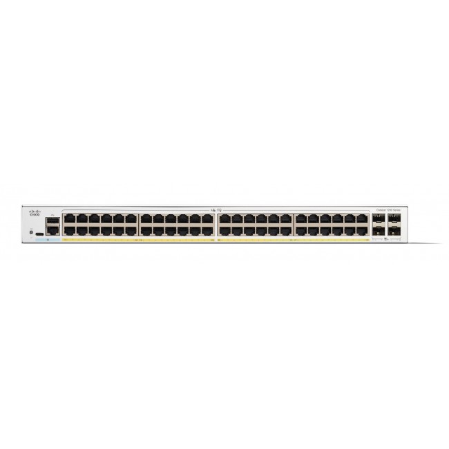 Cisco Catalyst 1200-48P-4X Smart Switch, 48 Port GE, PoE, 4x10GE SFP+, Limited Lifetime Protection (C1200-48P-4X)