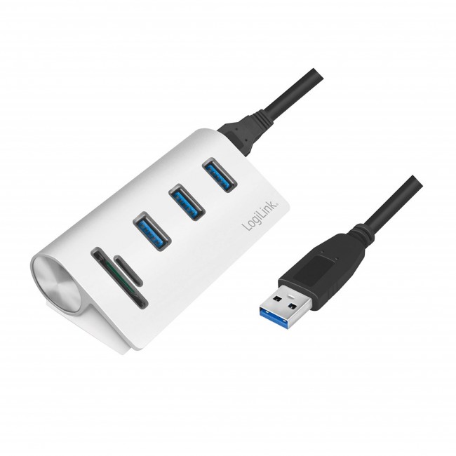 LogiLink CR0045 interface hub USB 3.2 Gen 1 (3.1 Gen 1) Type-A 5000 Mbit/s Silver LogiLink CR0045 interface hub USB 3.2 Gen 1 (3.1 Gen 1) Type-A 5000 Mbit/s Silver