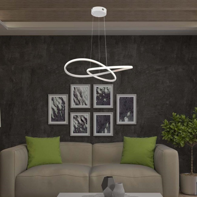 Pendant luminaire V-TAC VT-7799 20W LED IP20 3000K 2540lm (SKU 8013) White Pendant luminaire V-TAC VT-7799 20W LED IP20 3000K 2540lm (SKU 8013) White