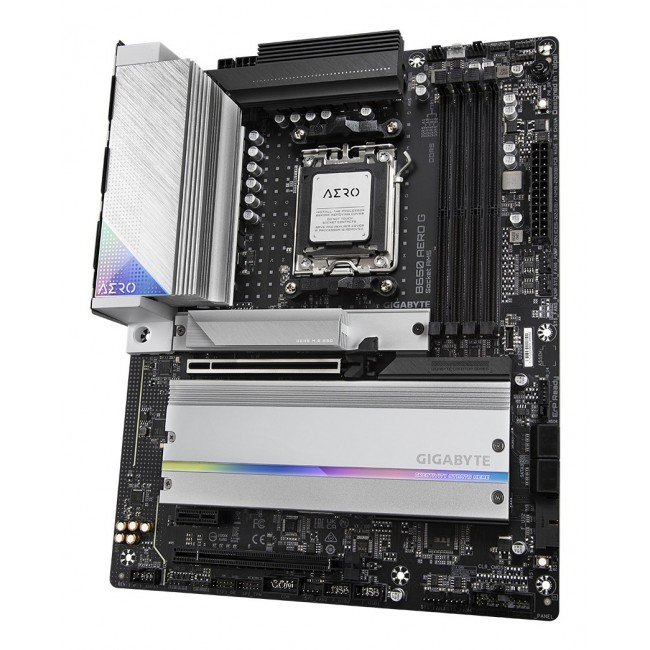 GIGABYTE B650 AERO G Motherboard - AMD Ryzen 9000 Series CPUs, up to 8000MHz DDR5 (OC), 1xPCIe 5.0 + 2xPCIe 4.0 M.2, 2.5GbE LAN, WIFI 6E, USB 3.2 Gen 2 GIGABYTE B650 AERO G Motherboard - AMD Ryzen 9000 Series CPUs, up to 8000MHz DDR5 (OC), 1xPCIe 5.0 + 2xPCIe 4.0 M.2, 2.5GbE LAN, WIFI 6E, USB 3.2 Gen 2