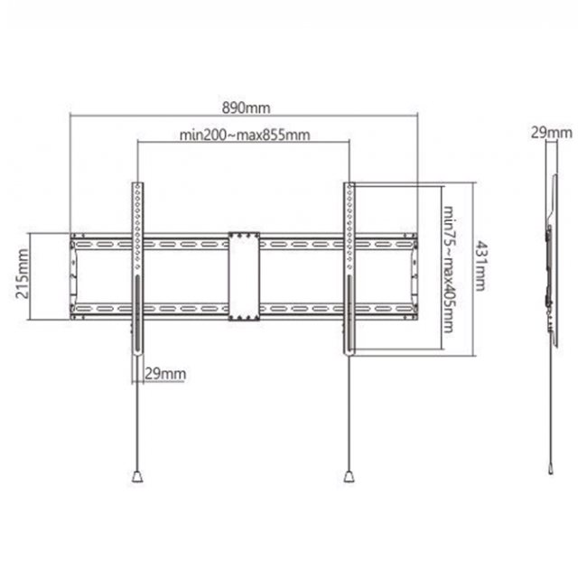 Gembird WM-90F-01 TV mount/stand 2.29 m (90 Gembird WM-90F-01 TV mount/stand 2.29 m (90