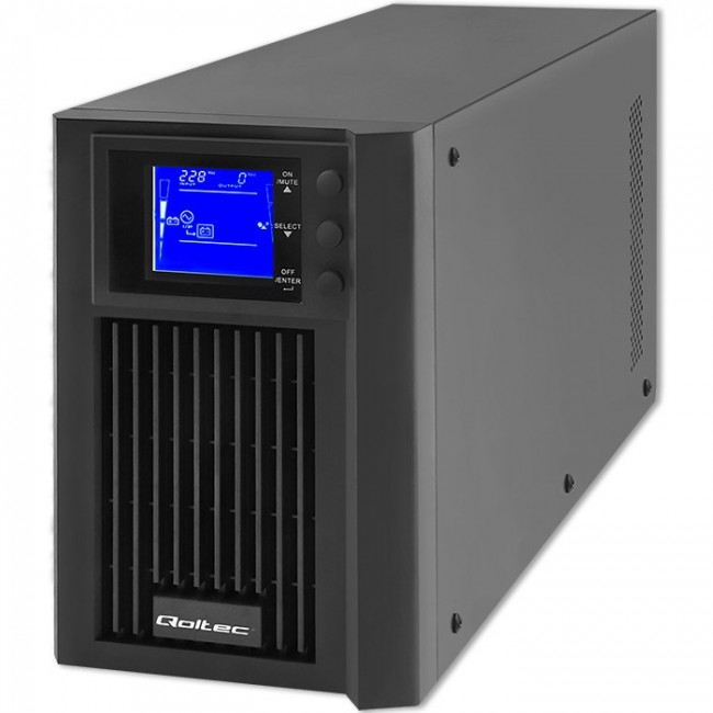 Qoltec Zasilacz awaryjny UPS On-line | Pure Sine Wave | 2kVA | 1.6kW | LCD | USB Qoltec Zasilacz awaryjny UPS On-line | Pure Sine Wave | 2kVA | 1.6kW | LCD | USB