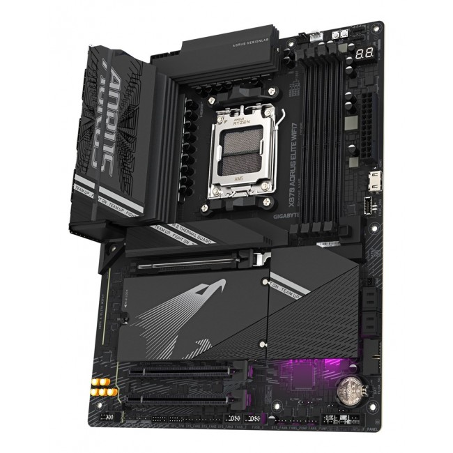 GIGABYTE X870 AORUS ELITE WIFI7 Motherboard - Supports AMD Ryzen 9000 CPUs, 16+2+2 phases VRM, up to 8000MHz DDR5 (OC), 3xPCIe 5.0 + 1xPCIe 4.0, Wi-Fi 7, 2.5GbE LAN, USB 4