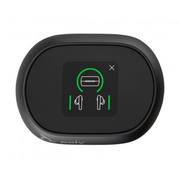 HP Poly Voyager Free 60+M UC Carbon Black Earbuds +BT700 USB-C Adapter +Touchscreen Charge Case