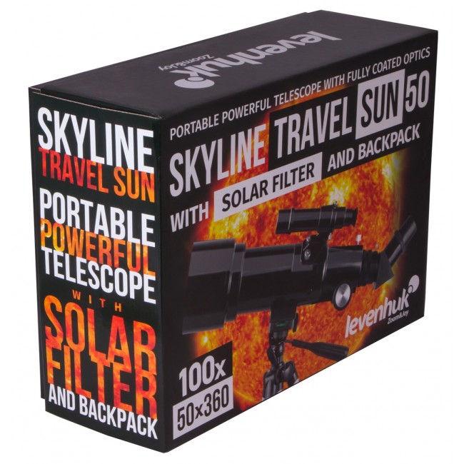 Levenhuk Skyline Travel Sun 50 Refractor 135x Black, Silver Levenhuk Skyline Travel Sun 50 Refractor 135x Black, Silver