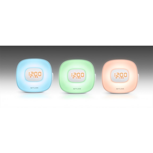 Muse Light ML-198 CR Radio Alarm Clock, White